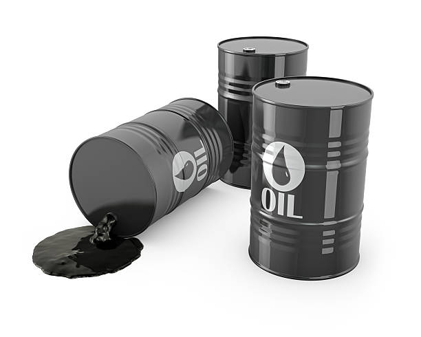 istock Three barrels and spilled oil 148043898