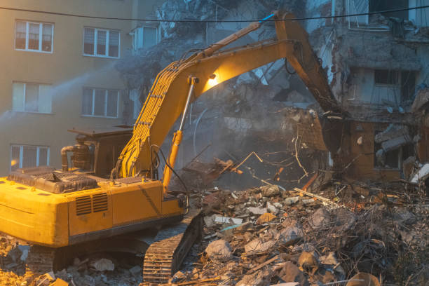 istock Demolition house , building renovation at city 1480443616