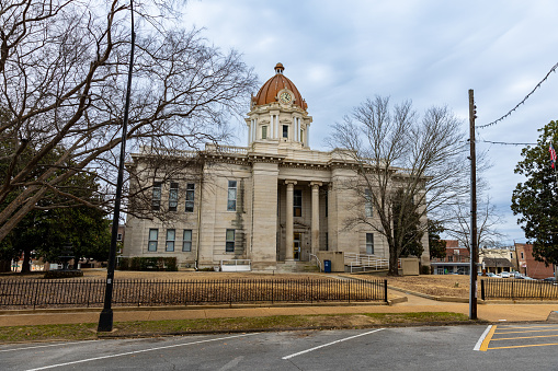 Tupelo, MS - January 2023: Lee County Courthouse in Tupelo, Mississippi