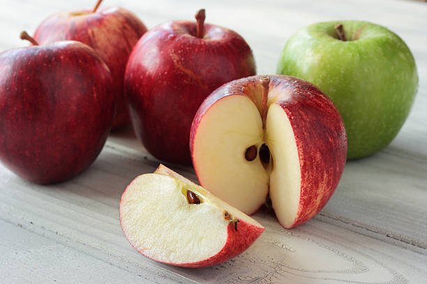 Fresh, juicy, crunchy apples stock photo