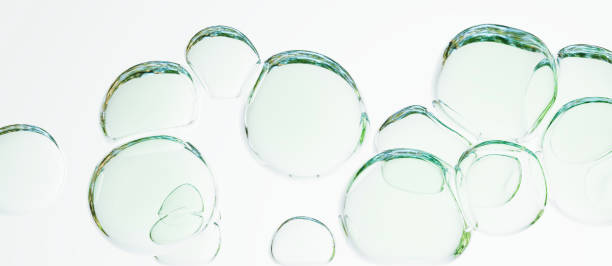 istock Horizontal 3D rendered background with green bubbles, clean and sustainable abstract image 1480477759