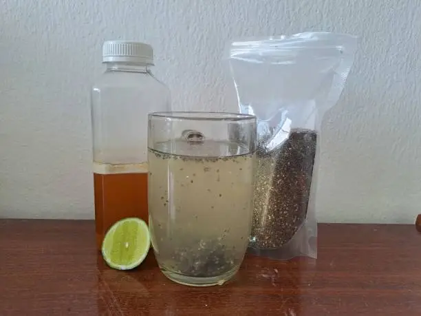 Morning shot with chiaseed, lime and honey
