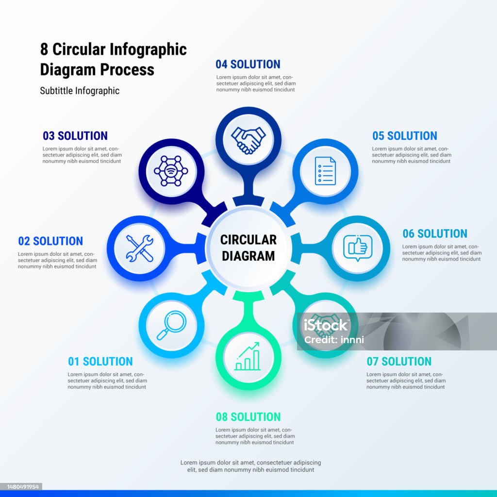 Circular Process Flow Image 8 Circular Infographic Diagram Process Stock Illustration - Download ...