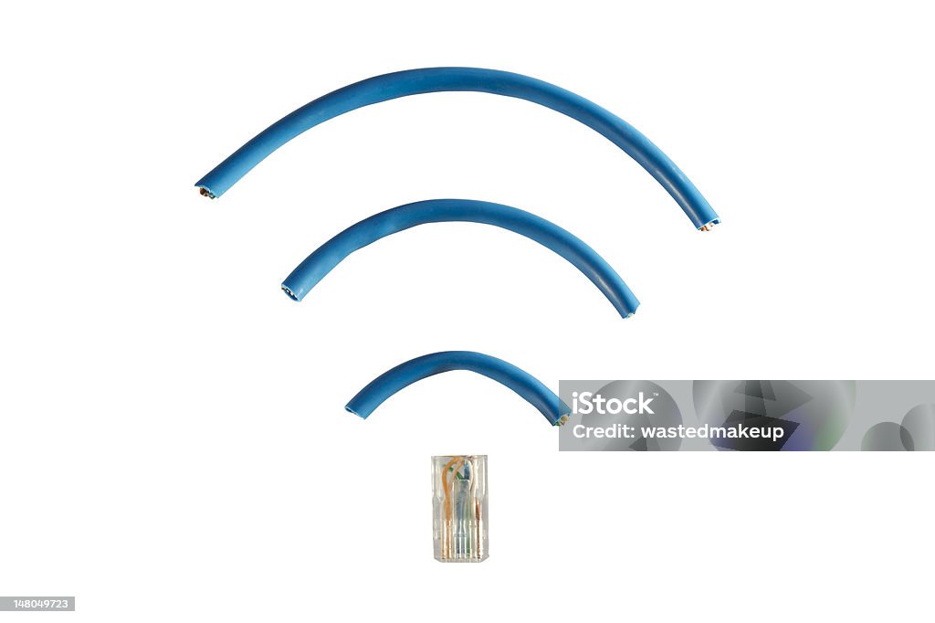Cable ethernet Símbolo en forma de acceso inalámbrico - Foto de stock de Módem libre de derechos