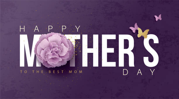 Happy Mother's Day Happy Mother's Day Calligraphy Background with Flower mothers day stock illustrations