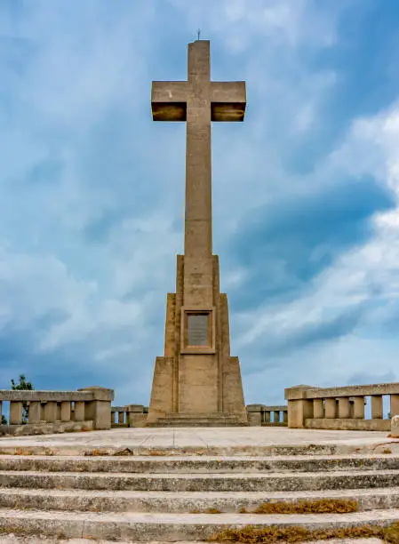 Photo of Cross on top of Sant Salvador mountain, Mallorca island, Spain