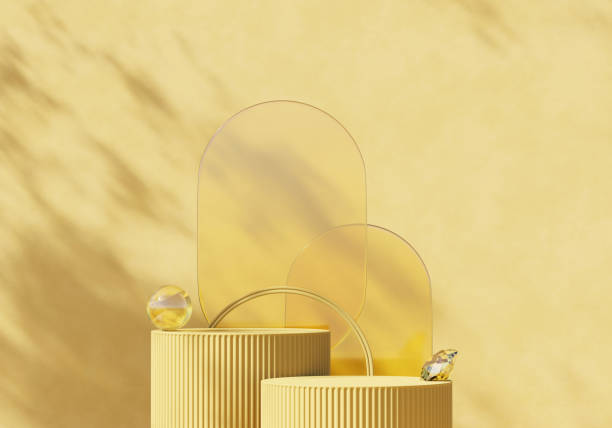istock Abstract Exotic Minimal Modern Podium Platform For Product Display Showcase Presentation Advertising With Decorations 3D Rendering 1480509247
