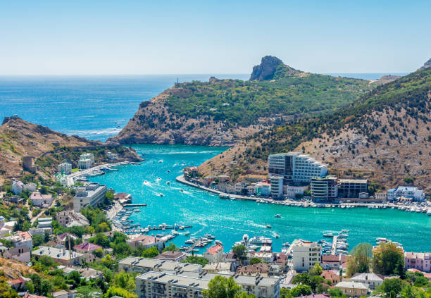 Balaklava cityscape in summer, Crimea peninsula