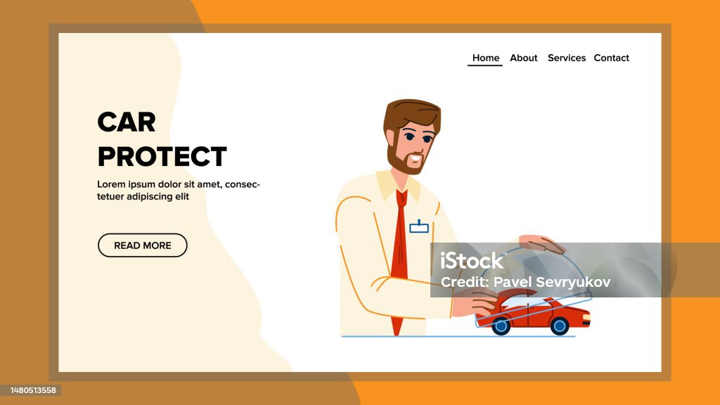Auto Safe Animation Car Protect Vector Stock Illustration - Download Image Now - Business ...