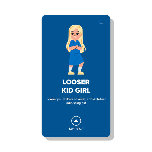 느슨한 아이 소녀 벡터 - looser stock illustrations