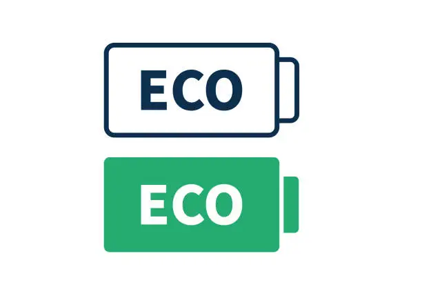 Vector illustration of Battery and ECO icon.