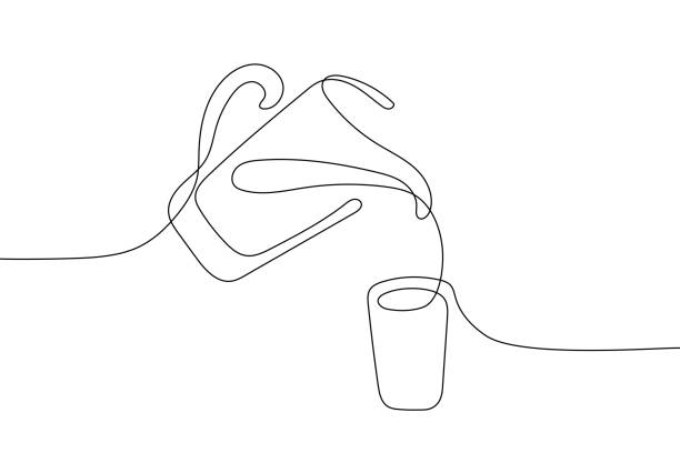 illustrations, cliparts, dessins animés et icônes de verser de l’eau dans une illustration de coupe - pouring jug water liquid