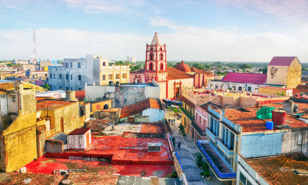 Camaguey cityscape, Cuba Camaguey cityscape with Iglesia De Soledad church on backgound, Cuba. The city is a UNESCO World Heritage Site cuba stock pictures, royalty-free photos & images