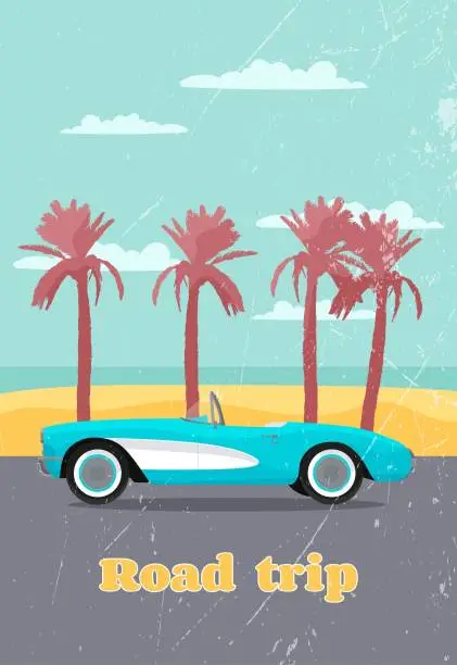 Vector illustration of Classic corvette car