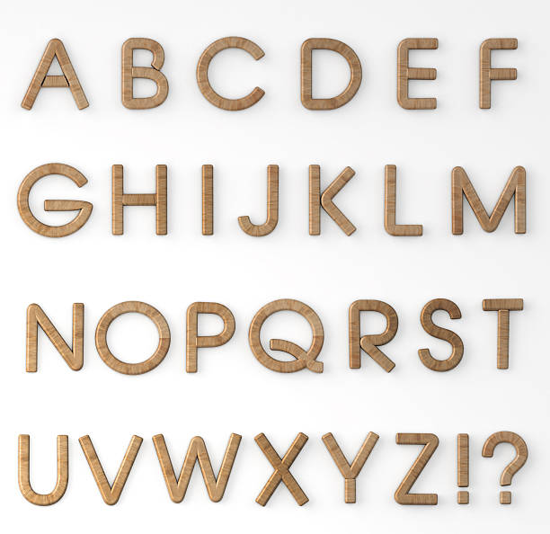 木製文字アルファベット - alphabet letter z three dimensional shape typescript ストックフォトと画像