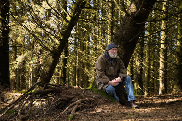 istock Senior man resting in woodland 1480527751