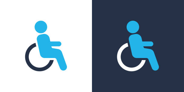 Disabilty icon. Solid icon vector illustration. For website design, logo, app, template, ui, etc. Disabilty icon. Solid icon vector illustration. For website design, logo, app, template, ui, etc. handicap logo stock illustrations