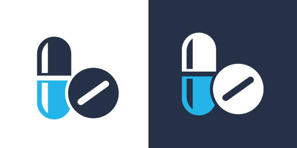 ilustraciones, imágenes clip art, dibujos animados e iconos de stock de icono de medicina. ilustración vectorial de icono sólido. para diseño de sitios web, logotipo, aplicación, plantilla, interfaz de usuario, etc. - píldoras
