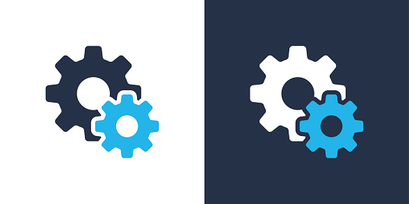 Cog gear icon. Solid icon vector illustration. For website design, logo, app, template, ui, etc.