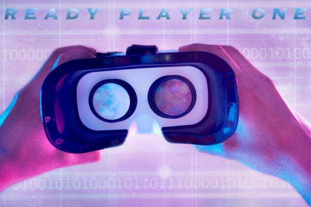 istock 3d, virtual reality headset and hands of man ready to explore cyber world. Binary metaverse, futuristic neon or pov of male player holding technology for vr exploration and gaming glasses for esports 1480543547