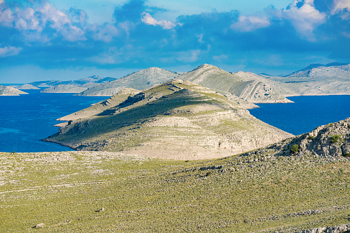 Beautiful island Kornat, main island from Kornati region islands, Dalmatia, Croatia, Europe.