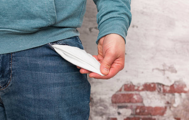 istock Unrecognizable person showing his empty pocket 1480550187