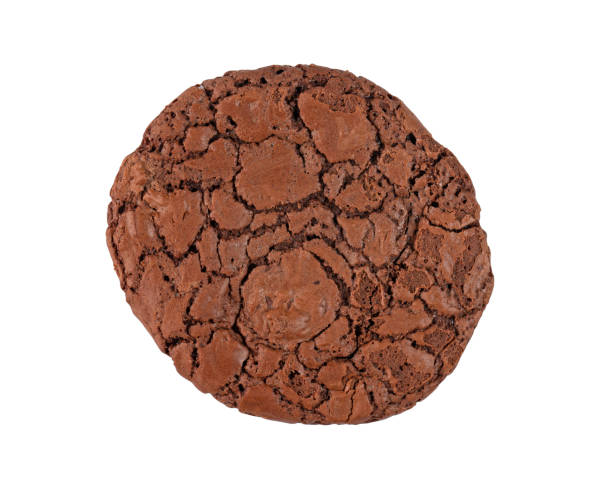 istock Chocolate round cookie, biscuit, chip cookies isolated on white background, top view, clipping path 1480553579