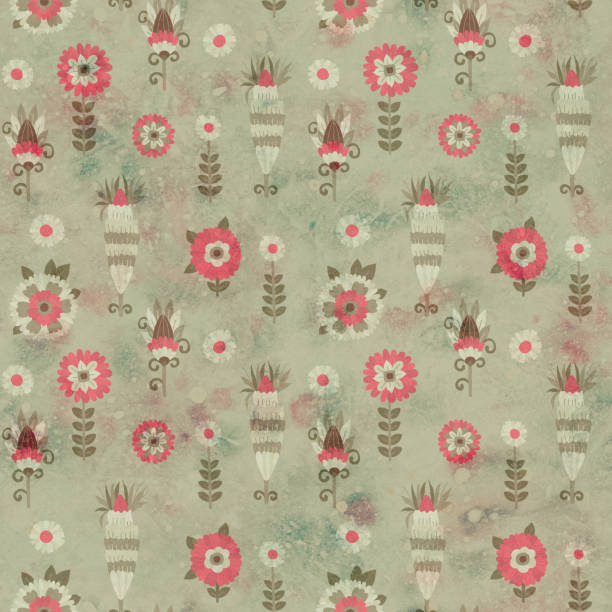 istock Raster illustration. Background with floral ornament for design. Watercolor pattern. Printing on paper or fabric. Design for postcard, wrapper, packaging or scrapbooking. 1480558012
