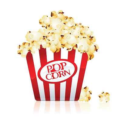 This is a vector illustration of a popcorn bucket icon