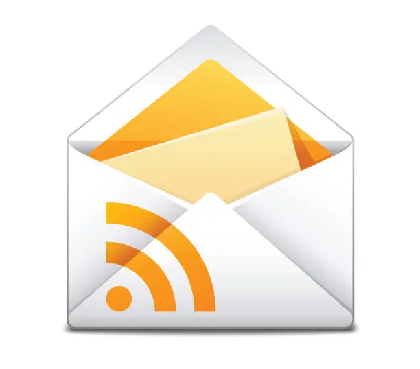 Vector illustration of RSS News Mail Icon