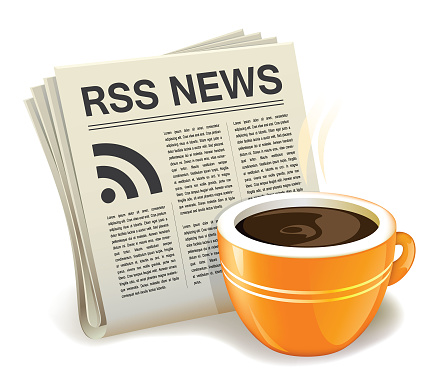 This si a vector illustration about RSS Newspaper and Coffee Cup Metaphor