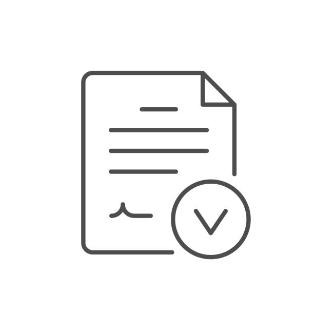 Approved document line outline icon Approved document line outline icon isolated on white. Vector illustration straight talk stock illustrations