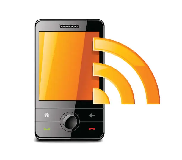 Vector illustration of RSS News on the Phone Icon