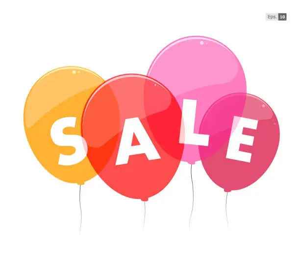 Vector illustration of Sale Ballon Campaign Icon