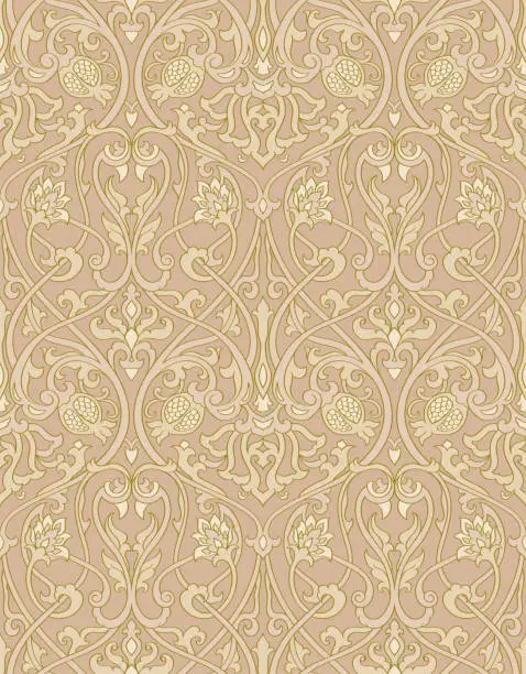 Vector illustration of Beige elegant ornament.