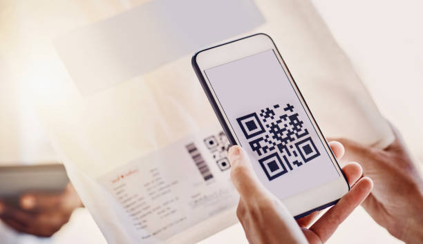 istock QR code, delivery and phone screen for payment, package distribution and invoice. Mobile connection, barcode and courier shipping from online shopping, supply chain and easy digital fintech logistics 1480570359