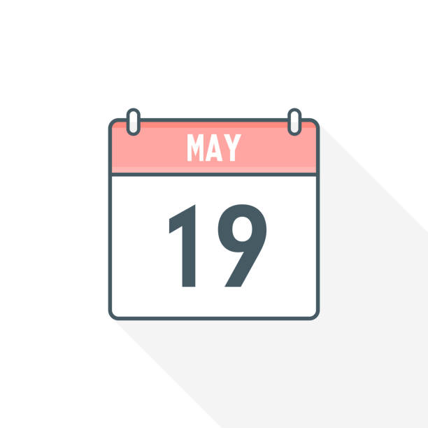 ikona kalendarza 19 maja. kalendarz 19 maja kalendarz data miesiąc ikona wektor ilustrator - 19th of may stock illustrations