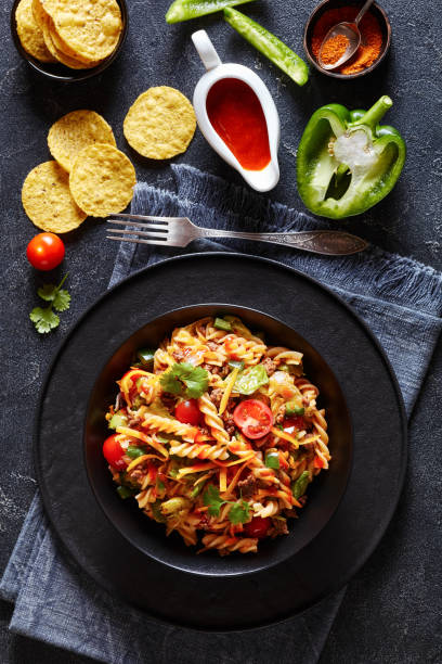 istock pasta salad with ground beef and veggies in bowl 1480572681