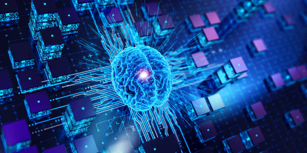 Digital Brain . AI Concept stock photo