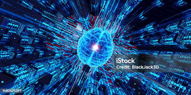 Digital Brain Ai Concept Top Stock Photo - Download Image Now - Technology, Data Center, Artificial Intelligence