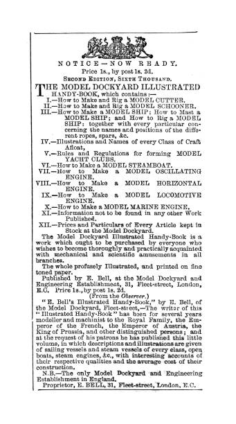 istock Victorian advertisments E Bell model maker Fleet street London;English Mechanic 1867 1480579070