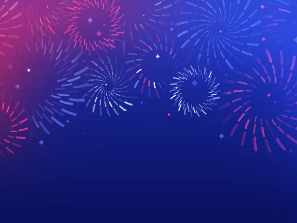 7월 4일 불꽃놀이 배경 - fourth of july audio stock illustrations