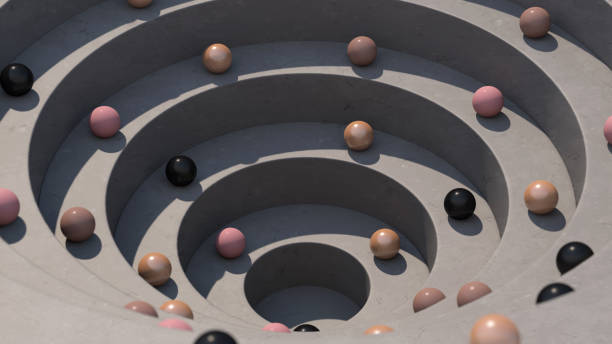 istock Colorful balls, concrete circles. Abstract illustration, 3d render. 1480582500