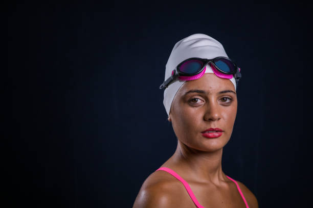 istock Dark Haired Girl Posing in Swimwear in Studio 1480585526