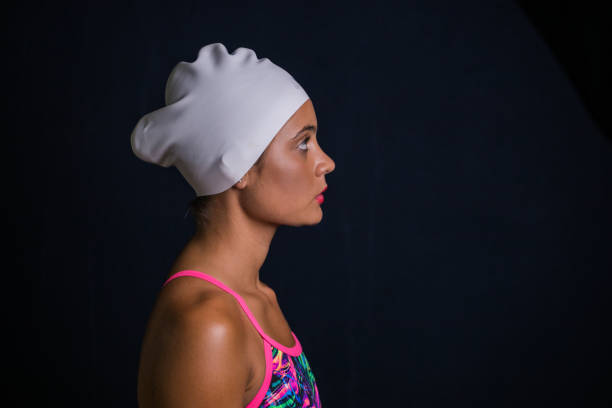 istock Dark Haired Girl Posing in Swimwear in Studio 1480585548