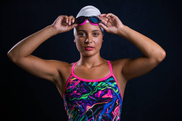 istock Dark Haired Girl Posing in Swimwear in Studio 1480585601