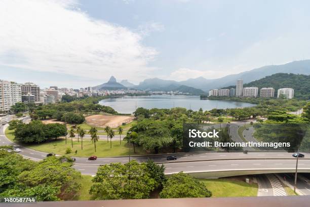 Lagoon District With Rodrigo De Freitas Lagoon In The Background In Rio De Janeiro Stock Photo - Download Image Now