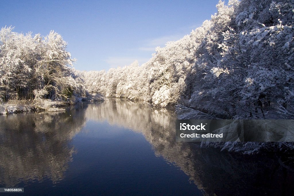 Winter River Photo of the River Taff in Cardiff, Wales during Winter. Cardiff - Wales Stock Photo