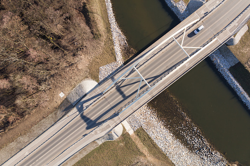 aerial view of the highway in Wroclaw Poland