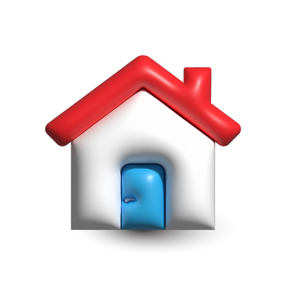 3D Render - Home, real estate symbol icon